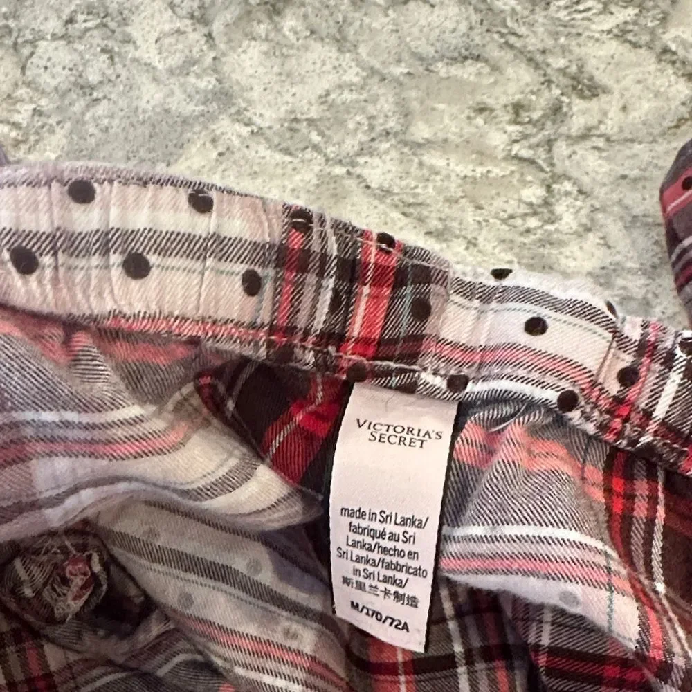Victoria's Secret Red and White Plaid Pajama Pants